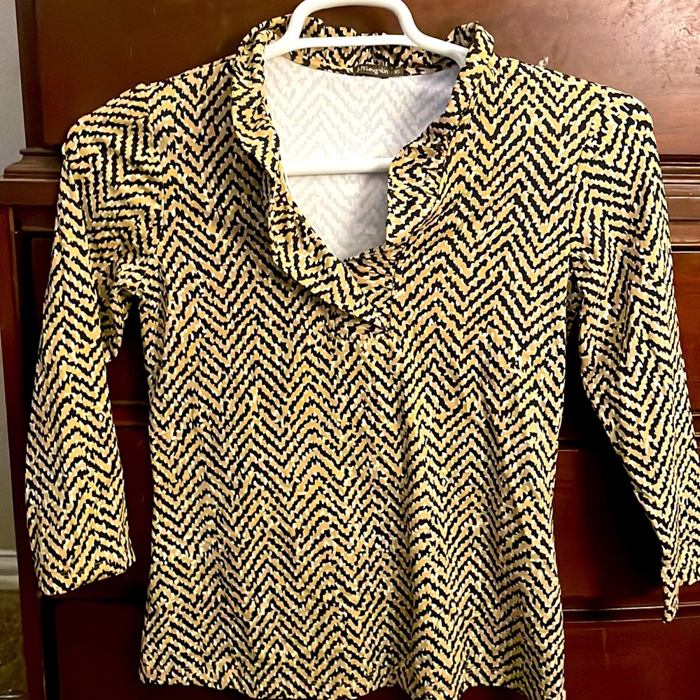 J. McLaughlin Durham Ruffle Tee sz XS